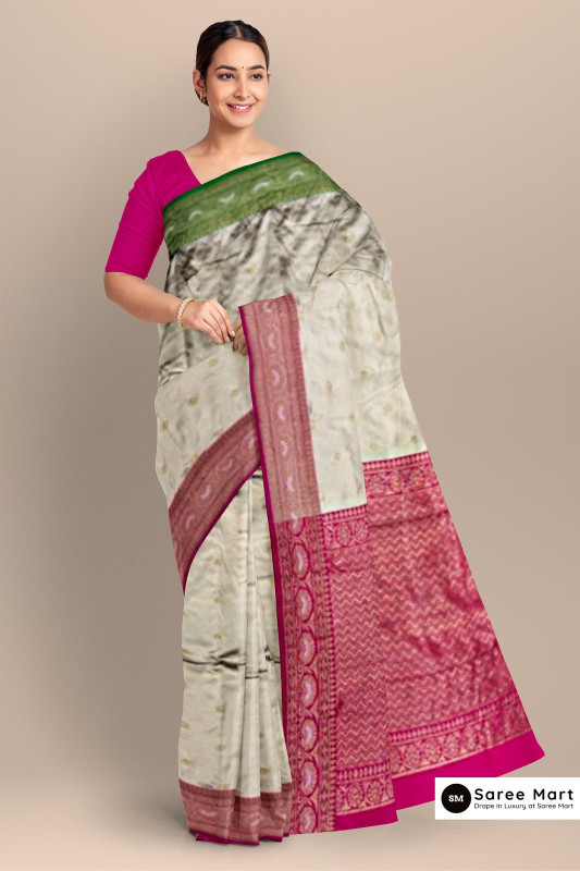 Grey Woven Banarasi Silk Saree
