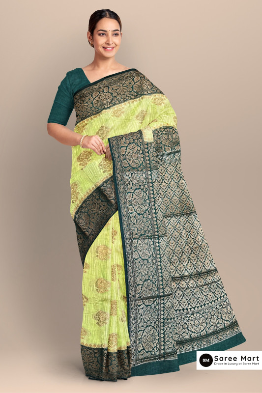 Hara| Green Buta Matka Cotton Saree