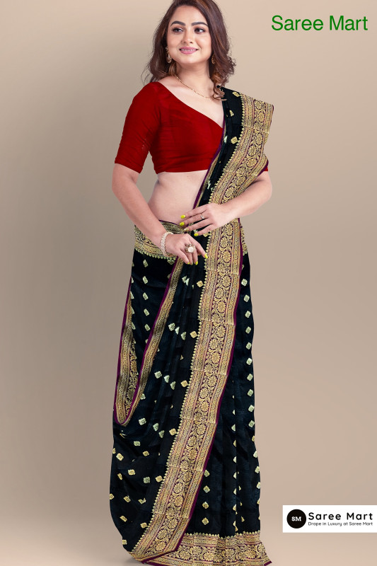Black Tissue Silk Saree