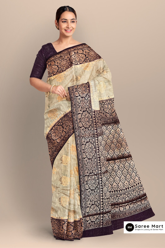 Safed | White Buta Matka Cotton Saree