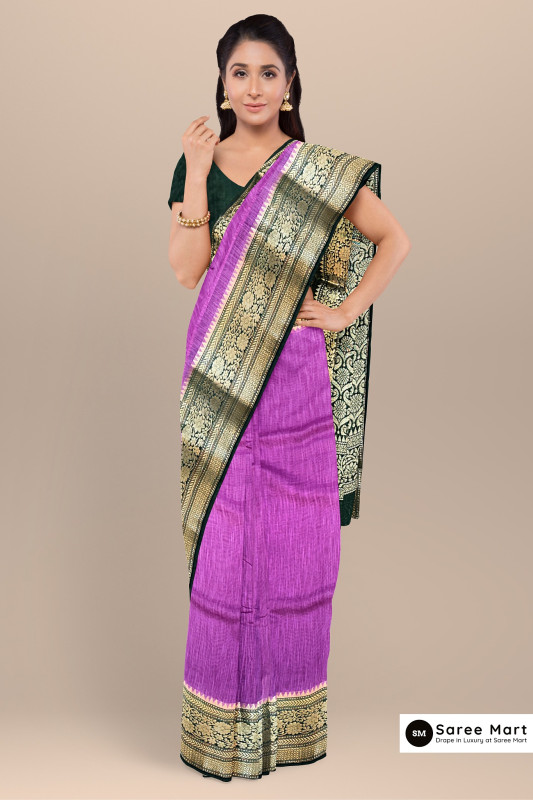 Purple Matka Cotton Saree