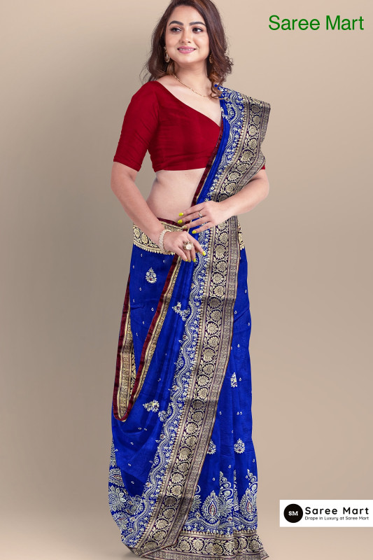 Royal Blue Tissue Saree